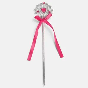 Bagheta de prințesă cu piatră roz și fundă, accesoriu copii