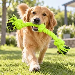 Jucărie pentru câini din sfoară cu noduri, 45 cm, verde lime