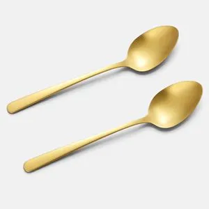 Set 2 linguri din otel inoxidabil cu finisaj auriu mat, 20,5 cm