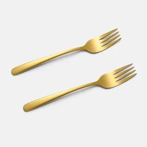 Furculite Mici din Otel Inoxidabil Auriu, 15 cm, Set 2 Bucati