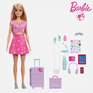 Papusa Barbie Malibu Aventuri Fara Sfarsit - Set de călătorie creativ