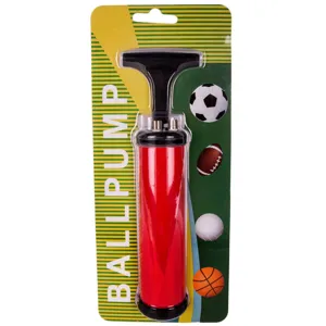 Pompa manuala de umflat cu 2 ace, 18 cm, Rosu