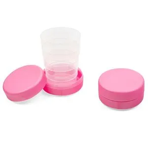 Pahar pliabil din plastic, 145 ml, roz