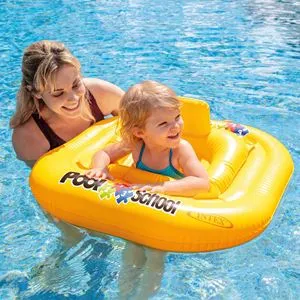 Colac scaun gonflabil pentru piscină, Galben, pentru copii 1-2 ani (11-15 kg)