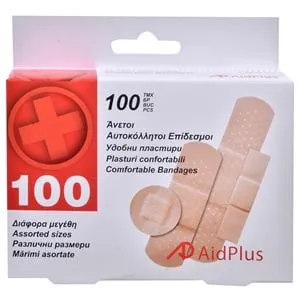 Set de plasturi adesive de diferite marimi - 100 buc
