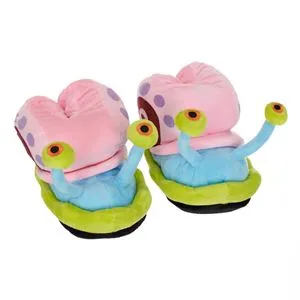 Papuci de Casă Dama de Iarnă Plush Melc cu Ochi 3D