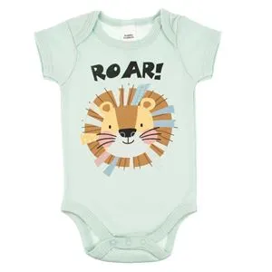 Body Bumbac Menta cu Imprimeu Leu \"Roar!\" pentru Băieți