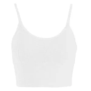 Bustier Seamless Alb cu Bureți Detasabili pentru Confort