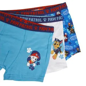 Set Boxeri Copii Alb, Bleu și Ciel Bleu cu Motiv Paw Patrol