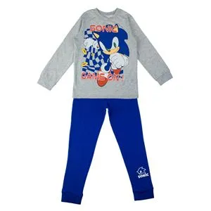 Set Pijamale de Iarnă Sonic pentru Băieți - Gri Albastru