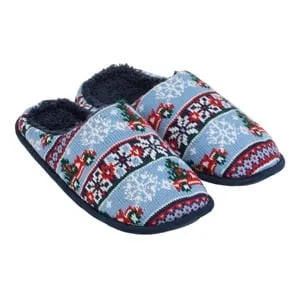 Papuci de Crăciun pentru Bărbați cu Model Jacquard Camioane și Imitatie de Blană