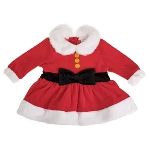 Rochie de Crăciun Catifelată Roșie pentru Bebeluși cu Nasturi Aurii