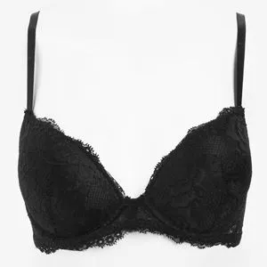 Sutien cu dantela neagra, push-up, bretele ajustabile