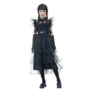 Rochie neagră Gothic cu tul pentru deghizare Halloween copii