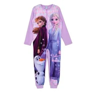 Pijama Salopetă Lila cu Imprimeu Frozen 2 pentru Fete