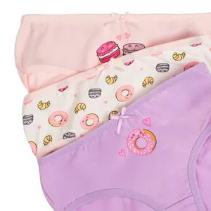 Set Chiloti Colorate cu Imprimeu Donut pentru Copii - 3 perechi