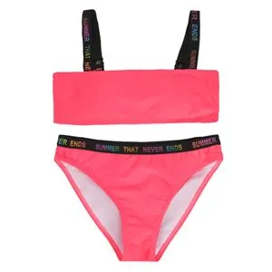 Set Costum de Baie pentru Fete, Fucsia cu Imprimeu Holografic