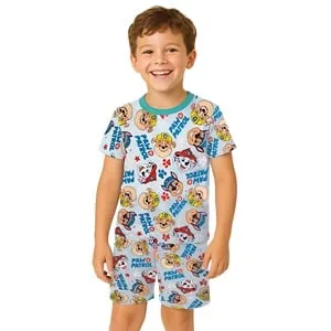 Set Pijama de Vară din Bumbac cu Imprime Paw Patrol pentru Băieți