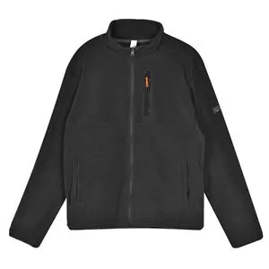 Jachetă Fleece Neagră cu Fermoar și Buzunare pentru Barbati