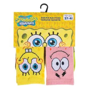 Șosete Sportive Multicolor cu Design SpongeBob & Patrick pentru Bărbați - 2 Pere