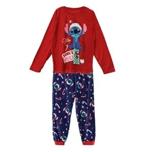Set Pijama Familie Crăciun Stitch Albastru Roșu