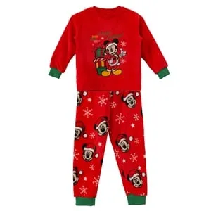 Set Pijama Fleece Mickey Mouse pentru Copii de Craciun