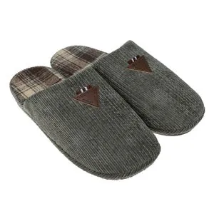 Papuci de Iarnă Kaki cu Dungi Reliefate și Patch din Piele Artificială
