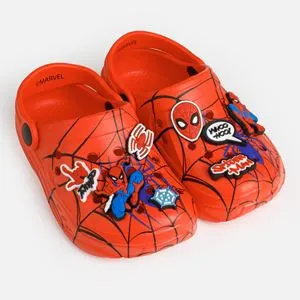 Saboti pentru copii, Rosu, Model Spiderman, Talpa Antiderapanta