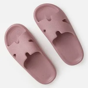Slapi Slides pentru Femei, Culoare Nude, Talpa Antiderapanta, Model Reliefat