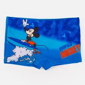 Costum de baie boxer Mickey surfer albastru pentru copii