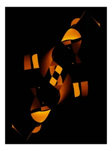Art Abstract Aur și Negru, 50 x 70 cm