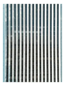 Tablou Canvas, "Fațada clădirii în ritm modern", Turnuri, Verticalitate, Geometrie, Simetrie, Modernitate, Arhitectură, Urban, Linii, Fațadă, Reflecții, 100 x 100 cm