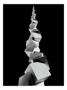 Tablou Canvas cu forme geometrice abstracte spre cerul misterios, 50 x 90 cm