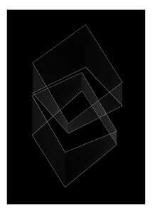 Tablou Canvas Design Geometric Abstract Alb-Negru, 39 x 54 cm
