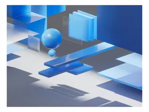 Tablou Canvas Abstract Sferă de Lumină Albastru Design Modern, 70 x 50 cm