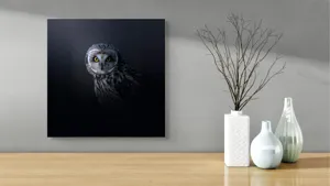 Tablou Canvas cu bufniță multicolor pentru decorarea interiorului, 50 x 50 cm