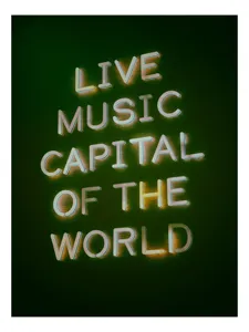 Tablou Canvas cu citat despre capitala muzicii live, 50 x 50 cm