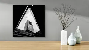 Tablou Canvas, Design Geometric, , Alb-Negru, 50 x 50 cm