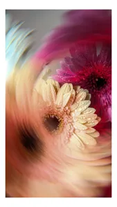 Tablou Canvas floral cu vortice în culori vibrante, 50 x 70 cm