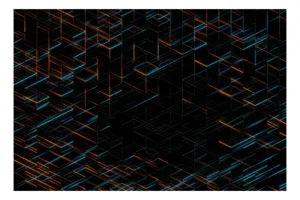 Tablou Canvas Rețea de linii luminoase abstracte geometrie neon reflexii, 70 x 50 cm