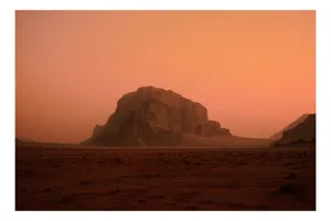 Tablou Canvas pe temă de peisaj desert la apusul soarelui, 100 x 100 cm