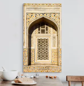 Tablou Canvas Arhitectură Mogulă Ornamentală Albă Elegante, 50 x 90 cm