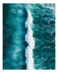 Tablou Canvas cu Valuri Oceanice, Turcoaz, 26 x 39 cm