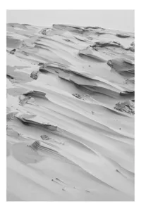 Tablou Canvas, "Vântul modelează nisipul elegant", Dune, Nisip, Texturi, Eolian, Monocrom, Vânt, Linie, Unduire, Natură, Peisaj., 100 x 100 cm