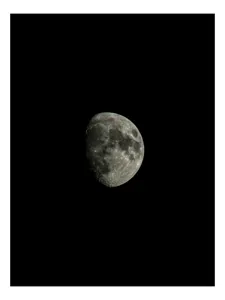 Tablou Canvas, "Luna răsare în noapte adâncă", Lună, Mister, Noapte, Solitudine, Strălucire, Frumusețe, Cer, 39 x 54 cm