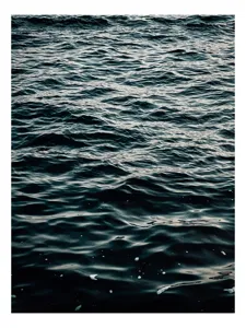 Tablou Canvas, "Valuri întunecate într-o zi calmă", Valuri, Ocean, Apă, Reflexii, Întuneric, Suprafață, Spumă, 100 x 100 cm