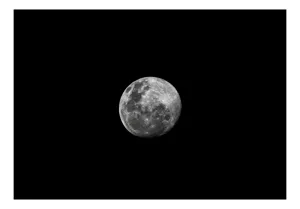 Tablou Canvas, "Luna strălucitoare pe cerul întunecat", Lună, Noapte, Mister, Lumină, Strălucire, Cer, Umbre, Frumusețe, Cicluri, Infinire., 39 x 26 cm