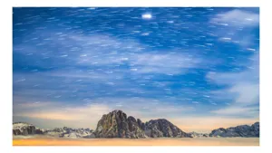 Tablou Canvas, Stele peste Munți în Amurg, , Multicolor, 54 x 39 cm