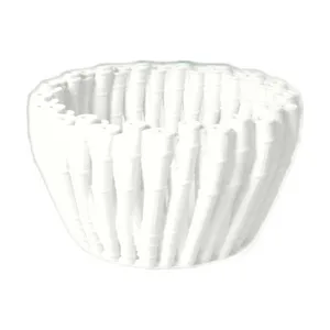 Bol decorativ stil bambus, alb