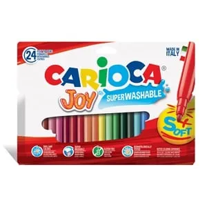Set 24 Carioci Lavabile Subțiri pentru Copii, Culori Variate